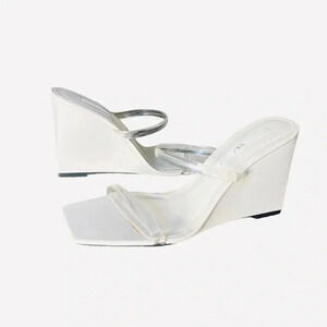ZARA | Women’s White Two Clear Straps Wedges Size 41 (EU)